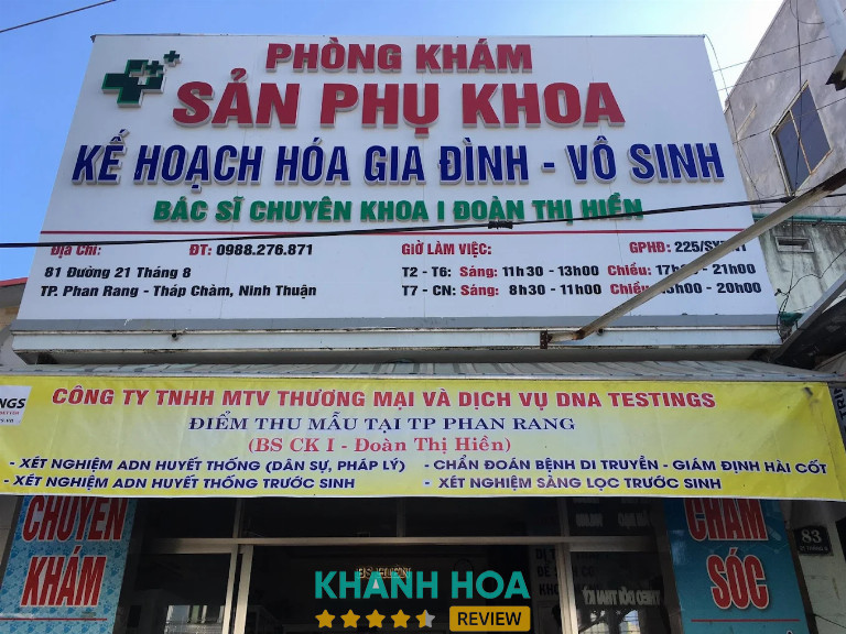 Bài đánh giá về Phòng Khám sản - Hiếm muộn Bs Đoàn Hiền, Phan Rang, Khánh Hòa